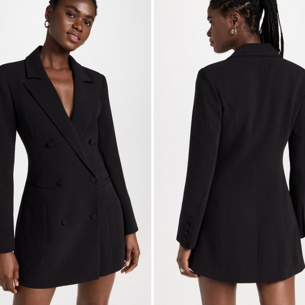 NWT Good American Size 2 (Medium) Black Suit Dress